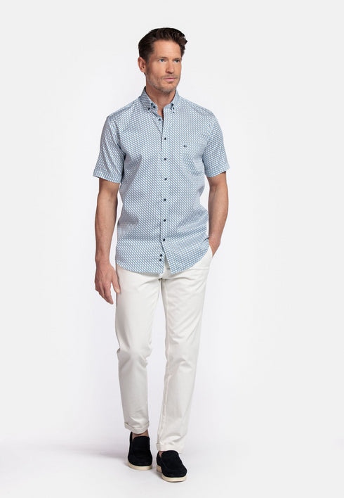 Giordano Short Sleeve League Graphic Print Button Down Shirt 516012